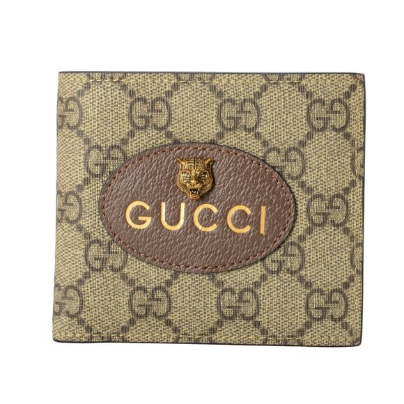 Gucci Men's Leather Trimmed Neo Vintage GG Supreme Bifold Wallet